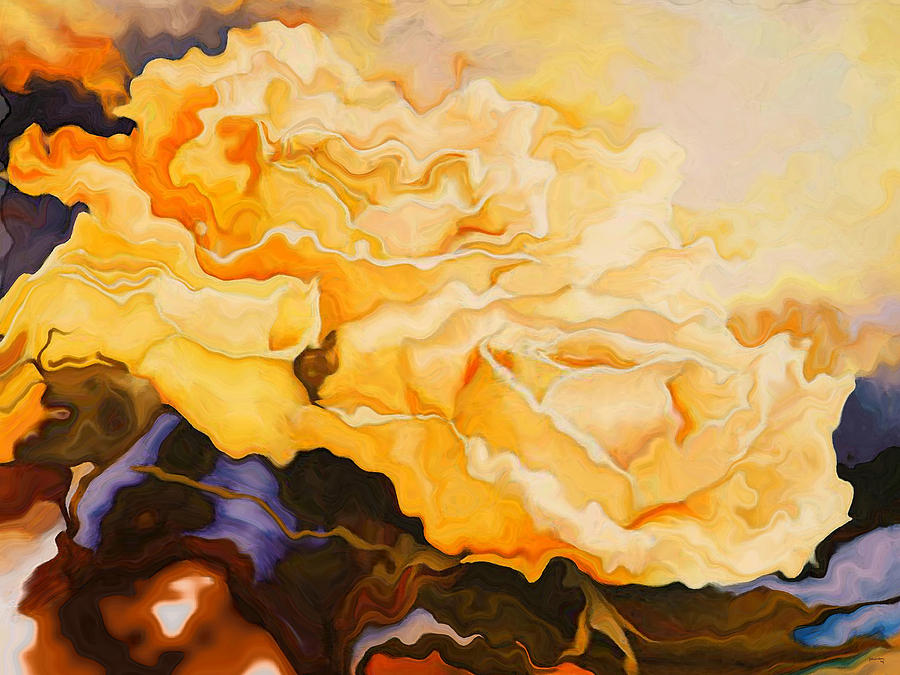 Abstract Painting - Wilted Rose by Amanda Schambon