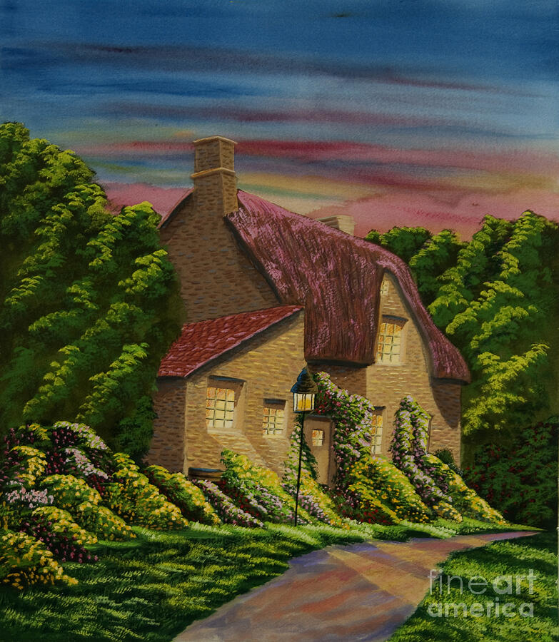 Wiltshire At Sunset Painting by Charlotte Blanchard