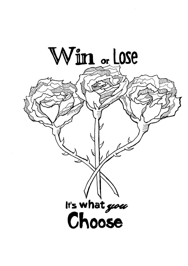 Liner Drawing - Win or Lose? by Isabel Proffit Liner Drawing - Win or Lose? by Isabel Proffit