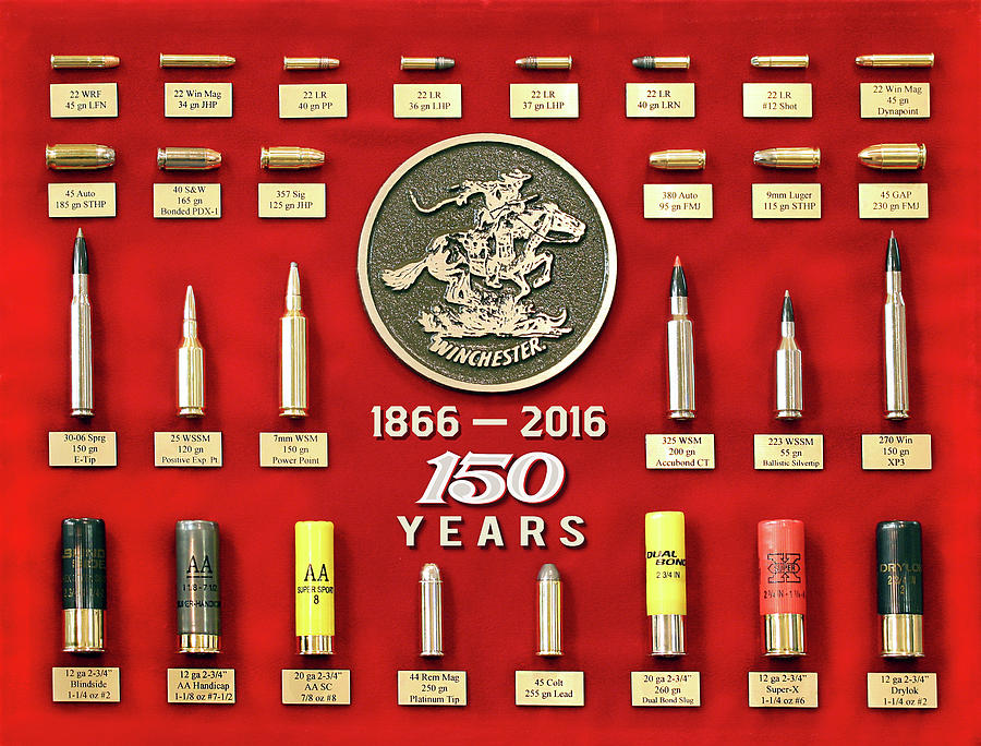 Winchester 150th Anniversary Commemorative Cartridge Board Painting by Unknown