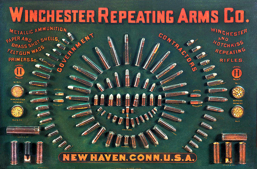Winchester 1884 Cartridge Board Painting by Unknown