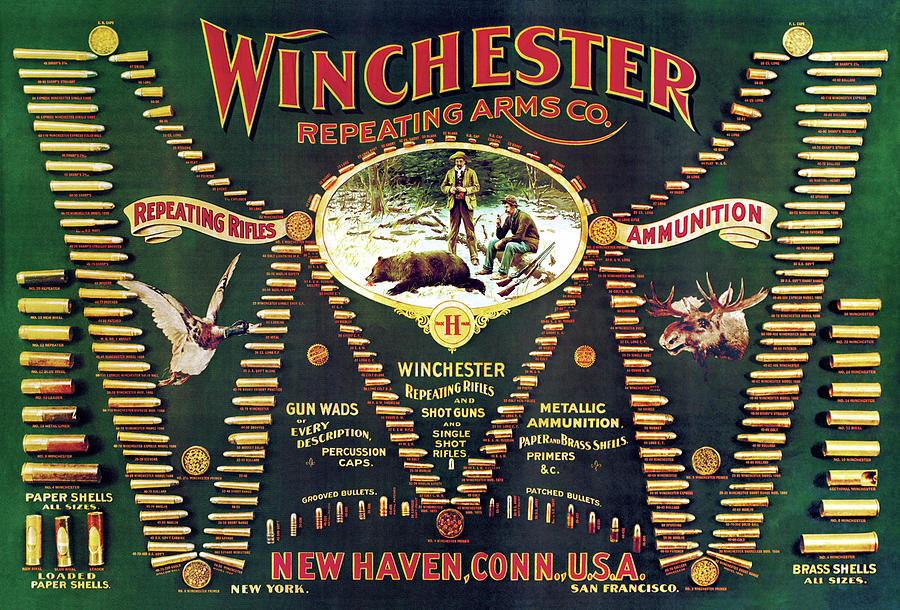 Winchester Double W Cartridge Board Painting by Unknown