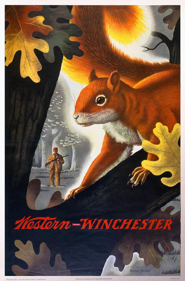 Winchester-Western Squirrel Hunting Painting by Weimer Pursell