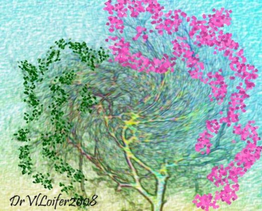 Wind and Dance.Two trees Digital Art by Dr Loifer Vladimir