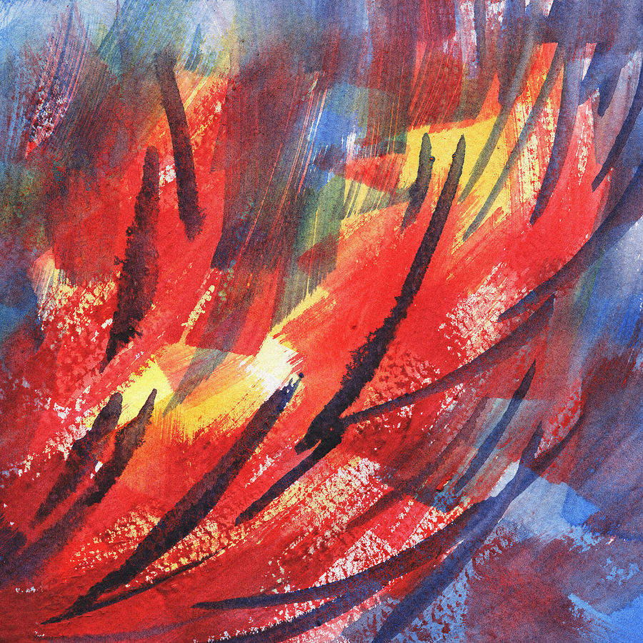 Wind And Fire Abstract Decor Painting by Irina Sztukowski
