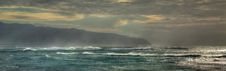 Wind Blown Surf North Shore Sunset Oahu Hawaii Art Photograph by Reid Callaway