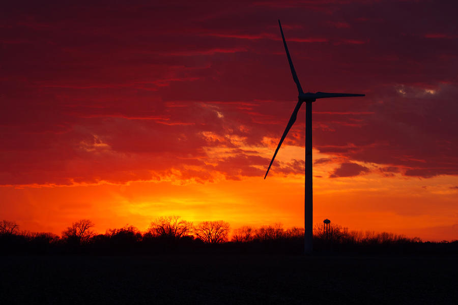Wind Energy Turbine Sunset Photograph by Toni Thomas
