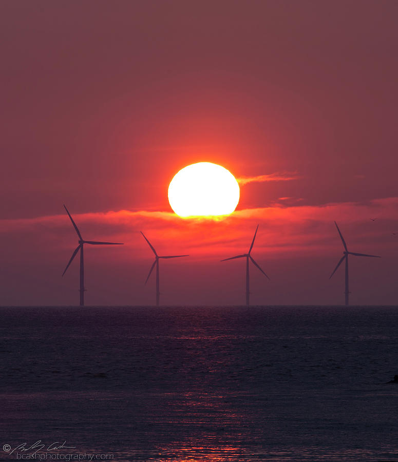 Wind farm Sunset Photograph by B Cash