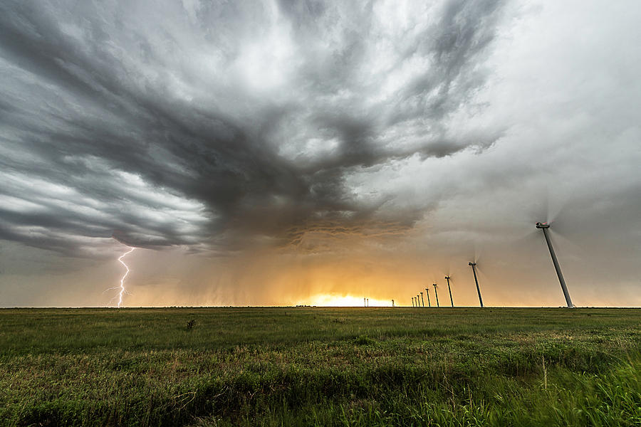 Wind Farm Sunset Photograph by Marcus Hustedde