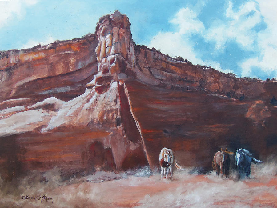 Wind Horse Canyon Painting by Karen Kennedy Chatham