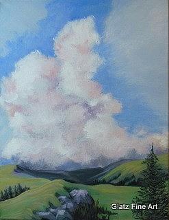 Clouds Painting - Wind in the Valley by Janet Glatz
