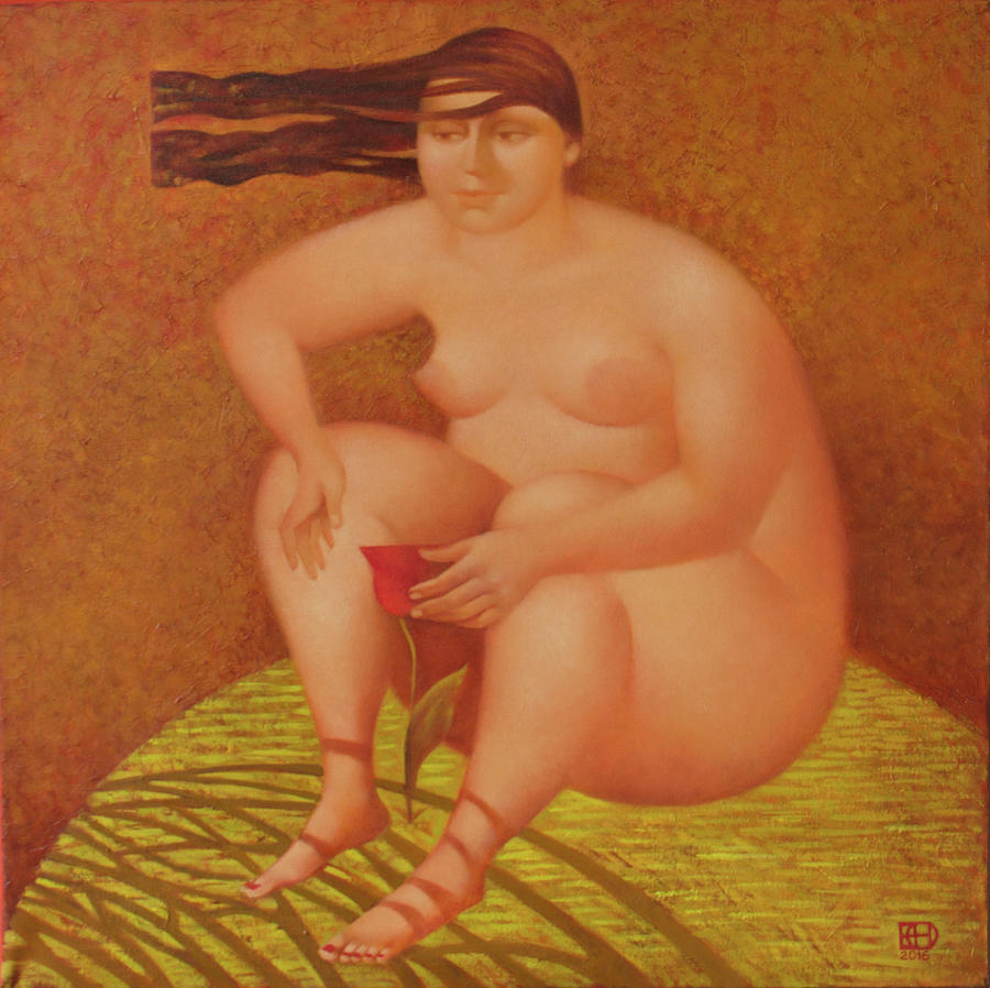 Nude Painting - Wind increased by Nadia Egorova Nude Painting - Wind increased by Nadia Egorova