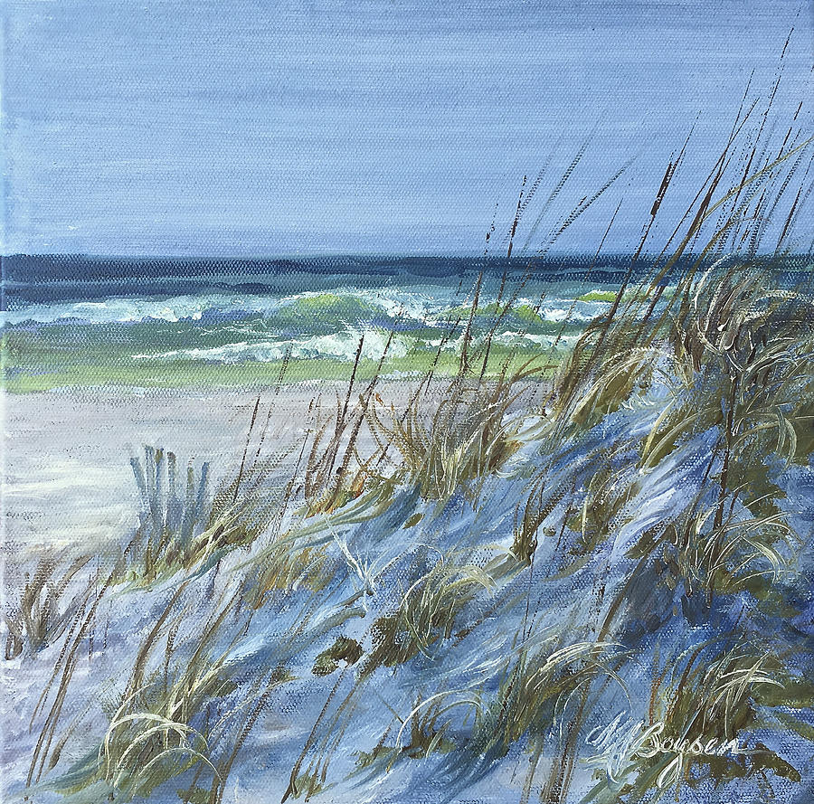 Dunes Painting - Wind on the Dunes by Maryann Boysen