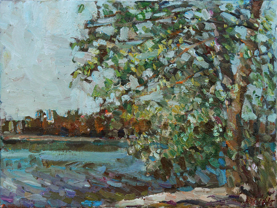 Wind on the lake Painting by Juliya Zhukova