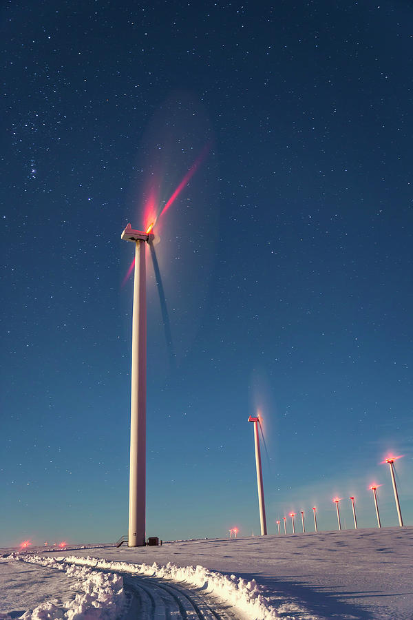 Winter Photograph - Wind Power by Cat Connor
