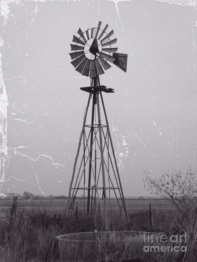 Wind pump and Stock pond Photograph by Ella Kaye Dickey