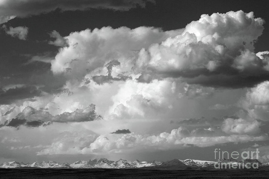 Wind River Clouds in Black and White Photograph by Edward R Wisell