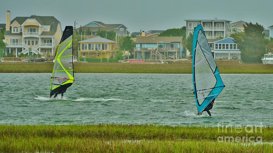 Wind Surfing 4 Photograph by Bob Sample