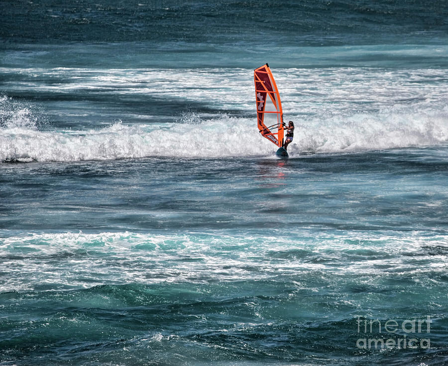 Wind Surfing on Maui Photograph by Shirley Mangini