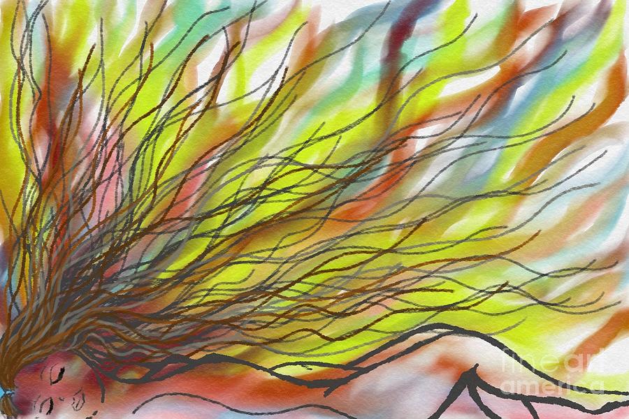 Nude Digital Art - Wind Through Your Hair by Candice Milnikel-Stude