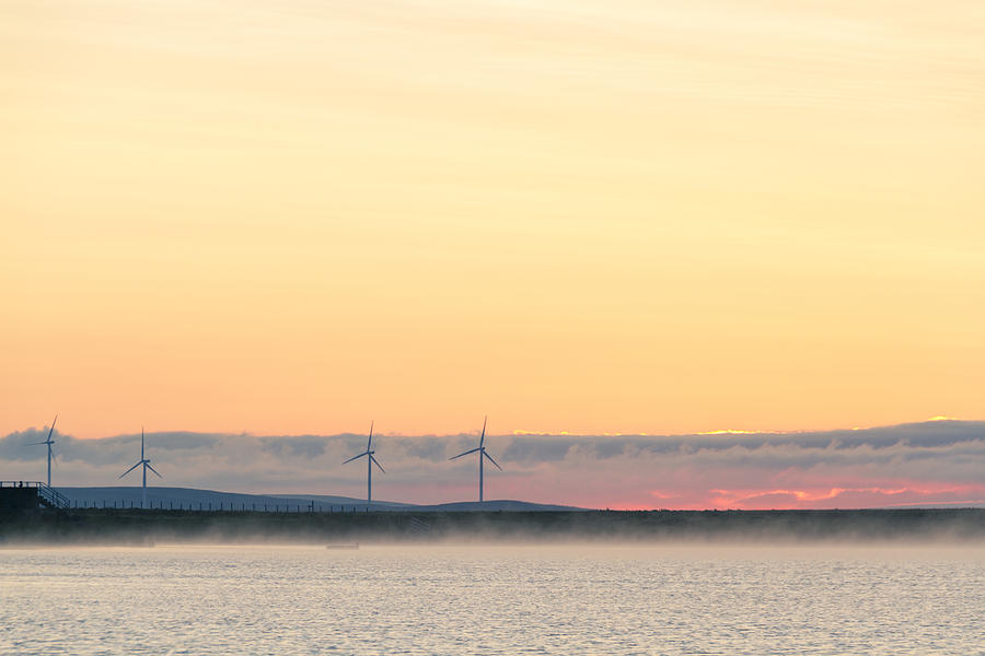 Wind turbine sunset - 2 Photograph by Chris Smith