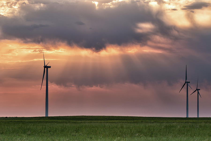 Wind Turbines at Sunrise Photograph by Tony Hake