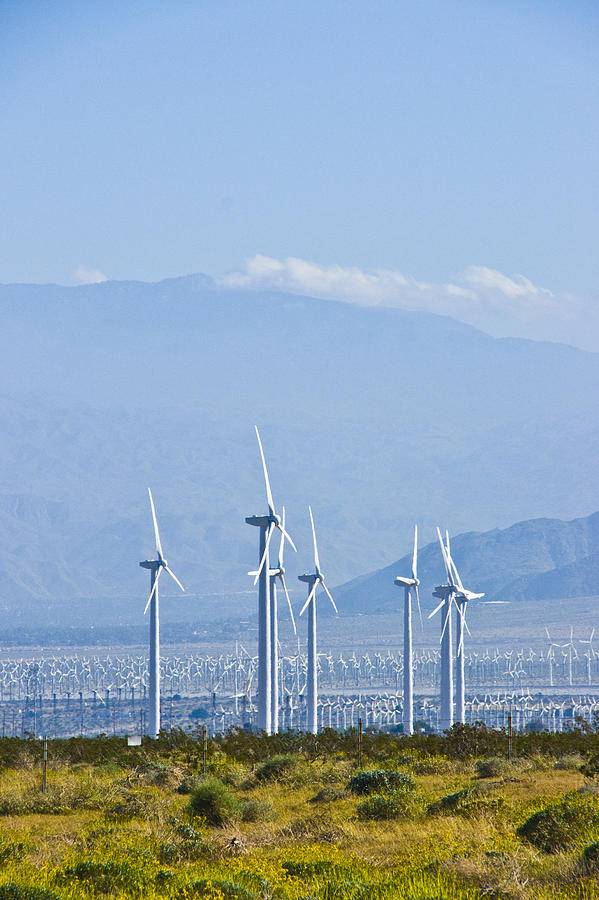 Nature Photograph - Wind Turbines in Southern California by Randall Nyhof