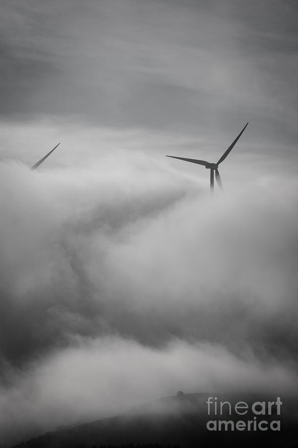Wind turbines in the mist Photograph by Howard Ferrier