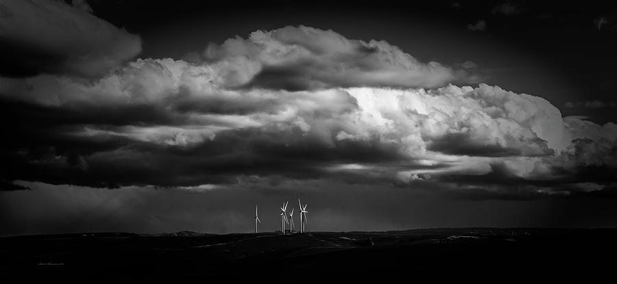 Wind Turbines on Horizon Photograph by Sam Sherman