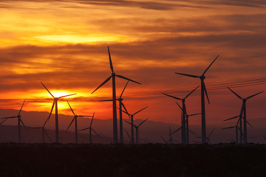 Wind Turbines Sunrise Photograph by Clarence Holmes