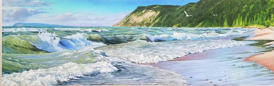 Beach Painting - Wild Waves at Otter Creek by Jennifer Oakley-Delaplante