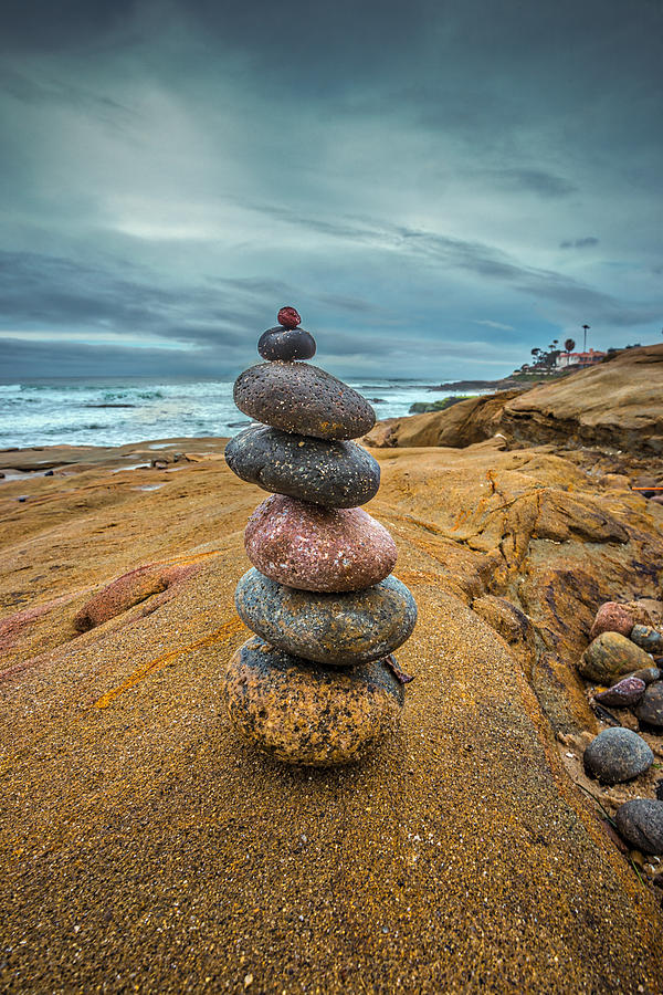 Windansea Cairn Photograph by Peter Tellone