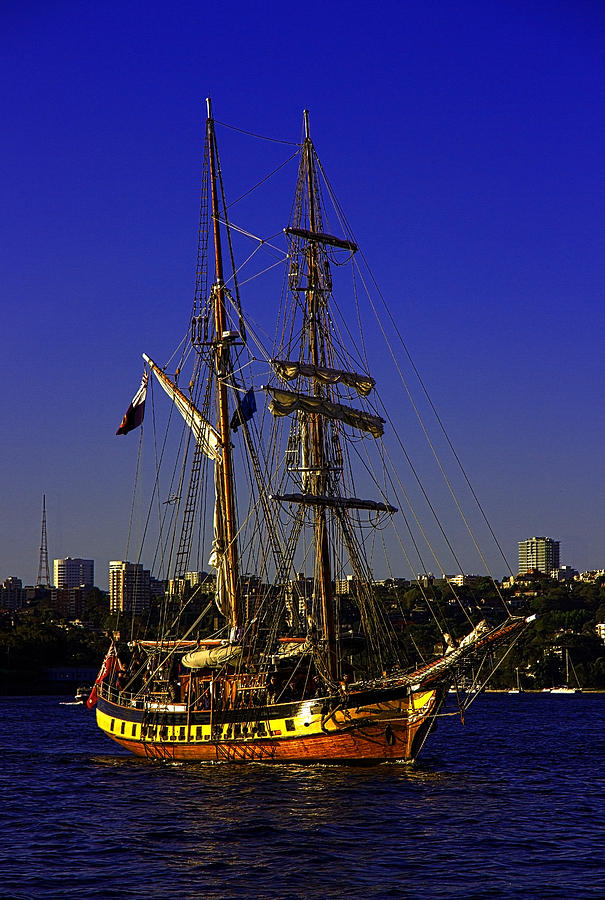 Tall Ship Photograph - Windeward Bound Sailing Sydney Harbour by Miroslava Jurcik