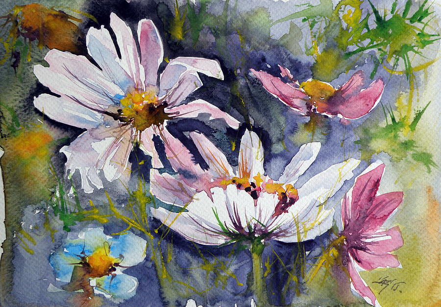 Windflowers Painting by Kovacs Anna Brigitta