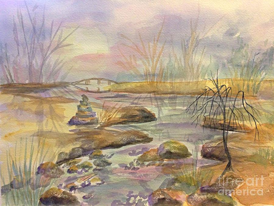 Bridge Over Quiet Waters Painting by Ellen Levinson