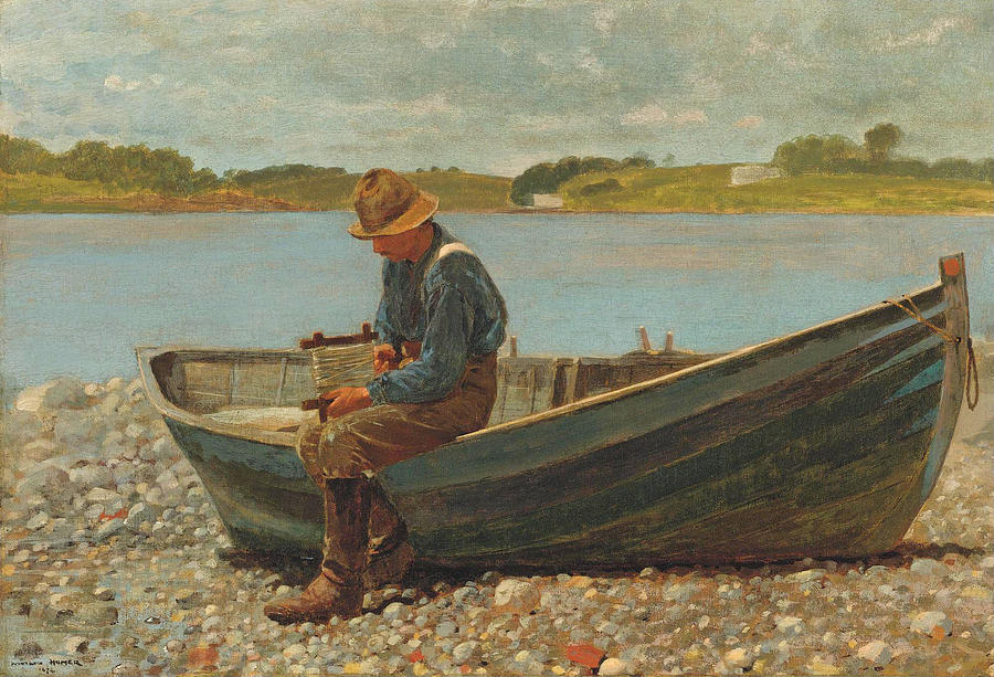 Winding Line Painting by Winslow Homer