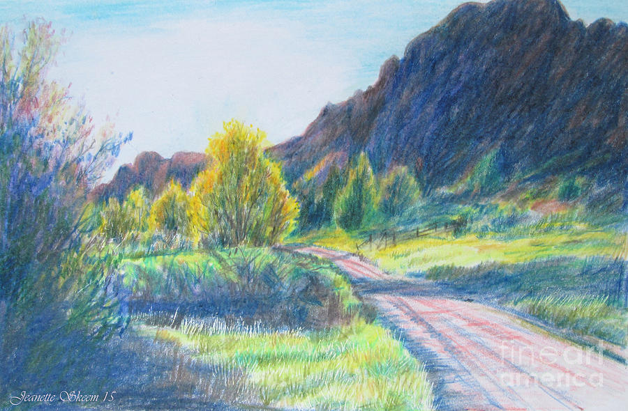winding country road drawing