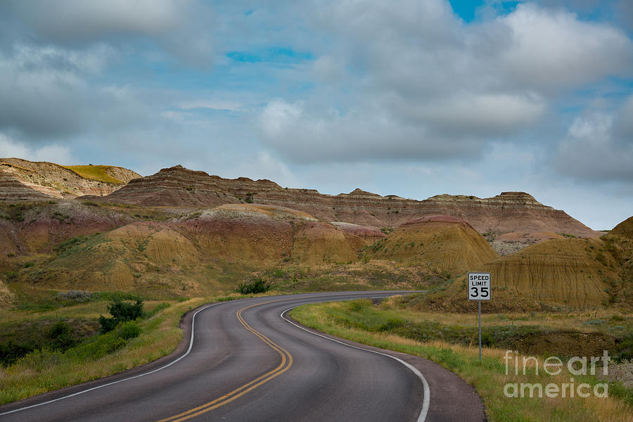 Badlands National Park Photograph - Winding Roads Through Yellow Mounds at Badlands  by Michael Ver Sprill