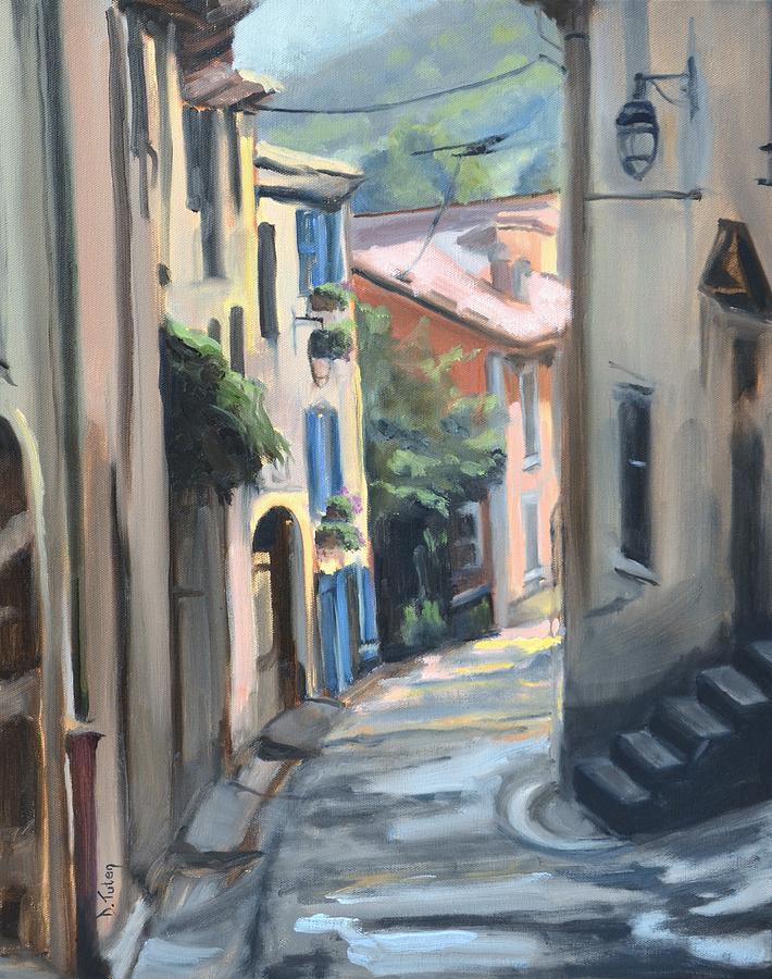 Winding Street in Provence Painting by Donna Tuten