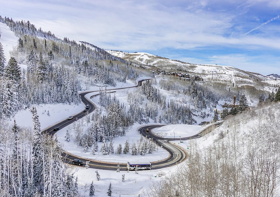 Winding Winter Mountain Road Photograph by David A Litman
