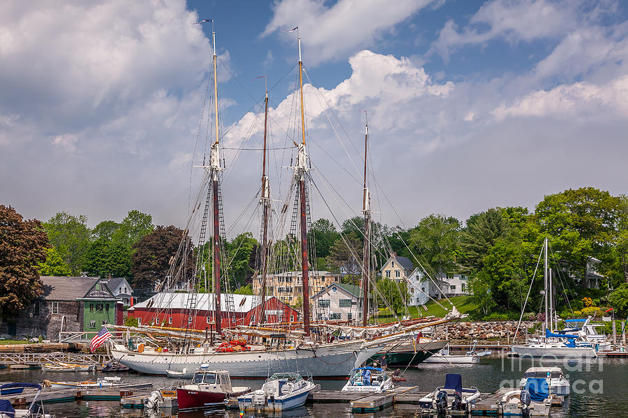 Windjammers in Camden Harbor Photograph by Susan Cole Kelly