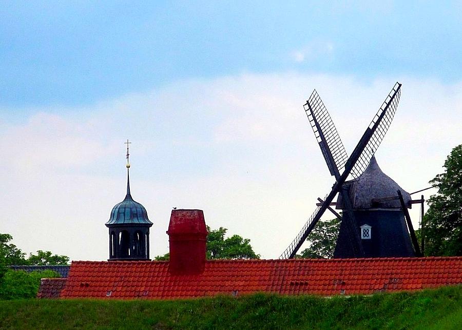 Windmill and Rooftops Photograph by Betty Buller Whitehead