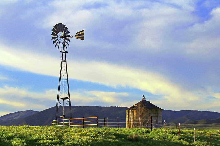 Windmill and Water Tank Photograph by Art Block Collections