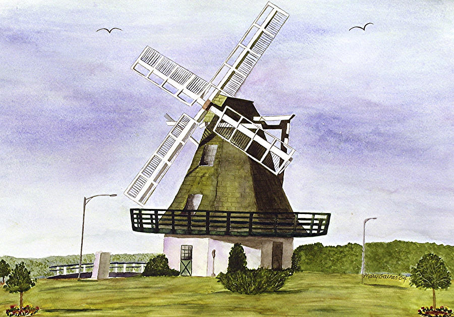 Windmills Painting - Windmill at City Beach by Mary Gaines