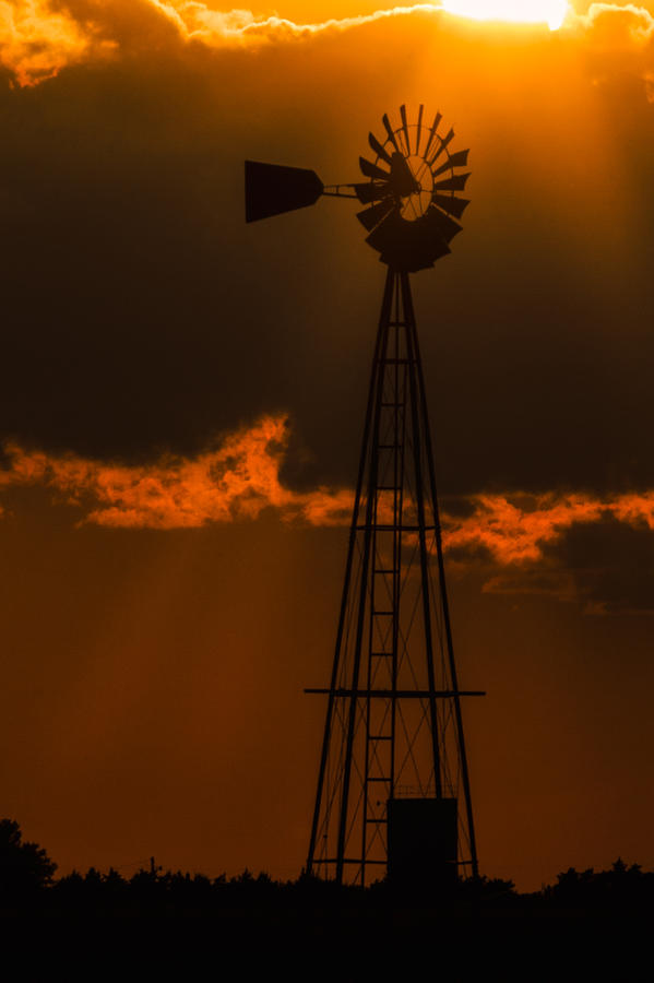 Windmill at Sunset Photograph by Jay Stockhaus