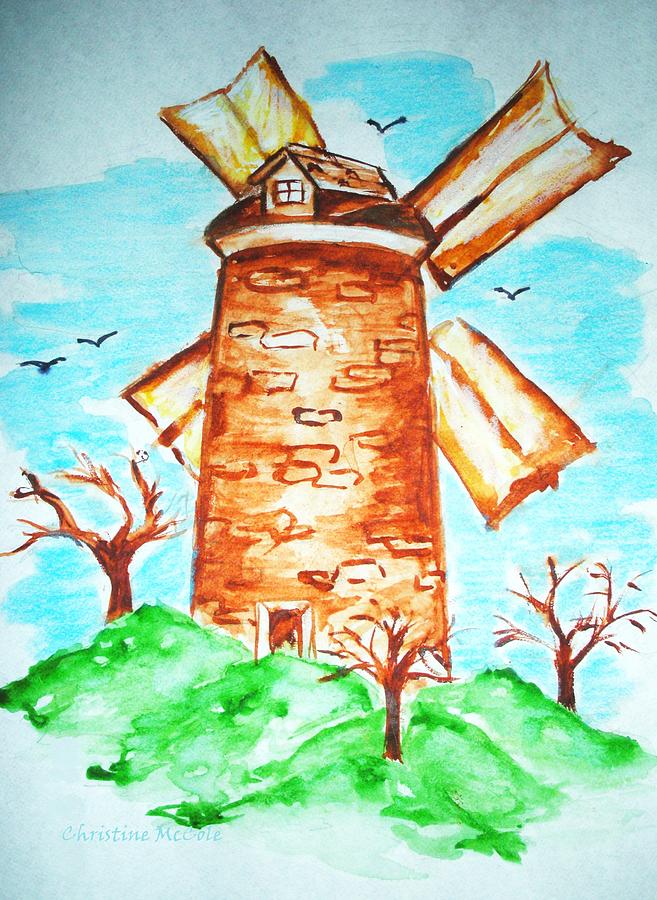 Windmill Painting by Christine McCole