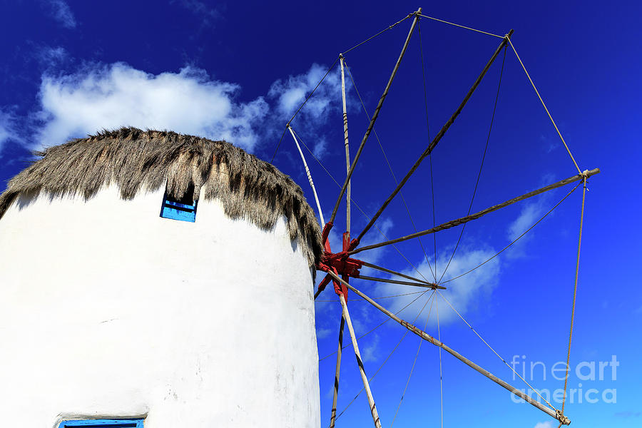 Windmill Colors on Mykonos Photograph by John Rizzuto