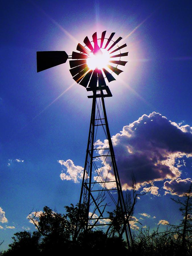 Windmill Photograph - Windmill Eclipse In Kansas by Greg Rud Windmill Photograph - Windmill Eclipse In Kansas by Greg Rud