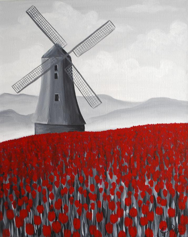 Windmill Painting by Emily Page