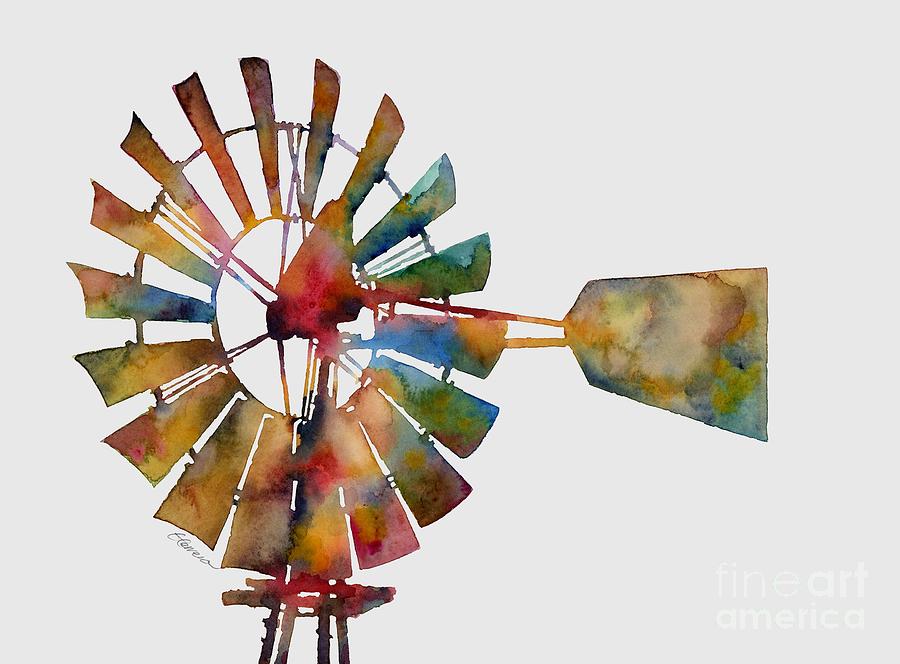 Windmill Painting - Windmill by Hailey E Herrera